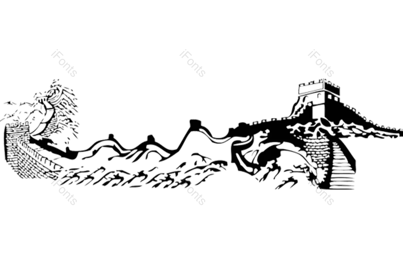 中国图片,中国梦元素,水墨风PNG,建筑免抠素材